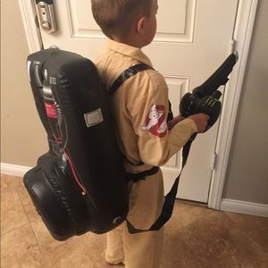 Ghostbusters jumpsuit and inflatable backpack/gun
